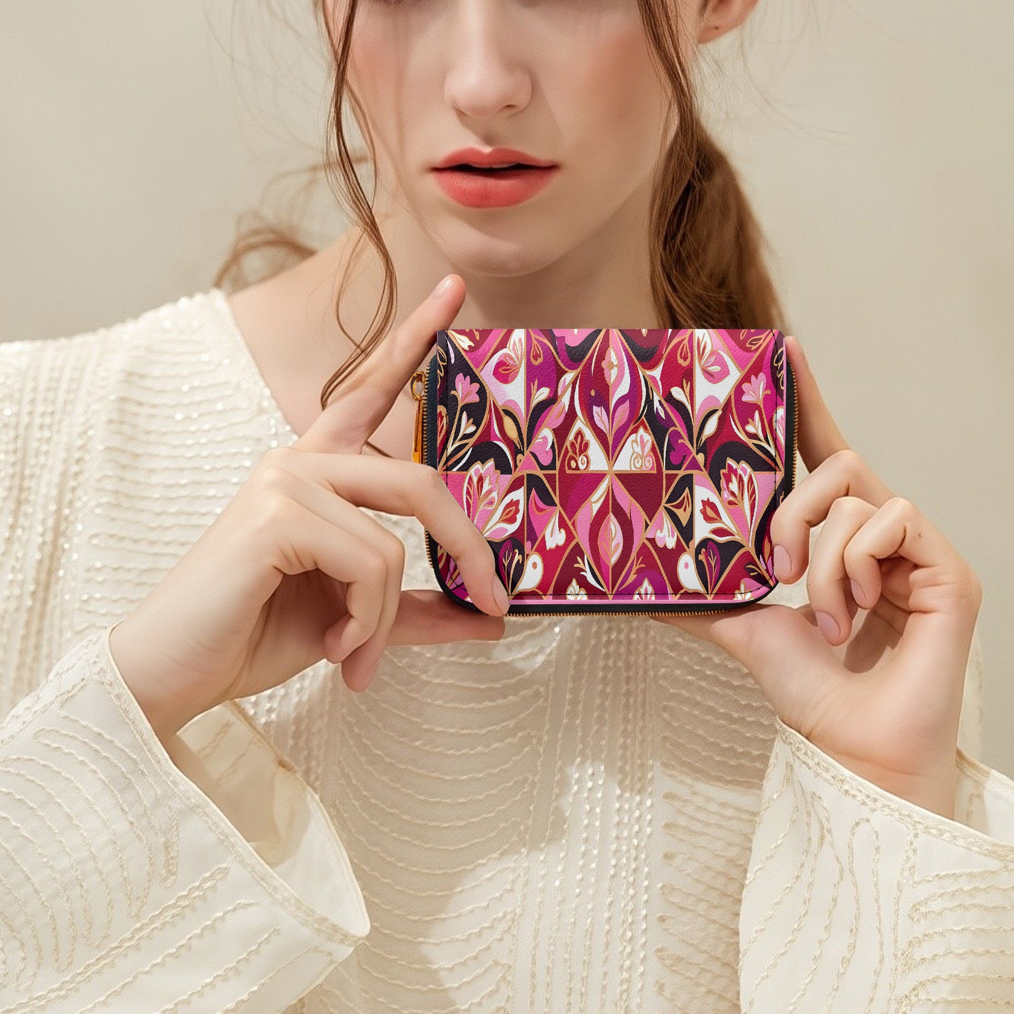 Queen of Hearts Bifold Zipper Wallet | Aura Regalia-AURA REGALIA 