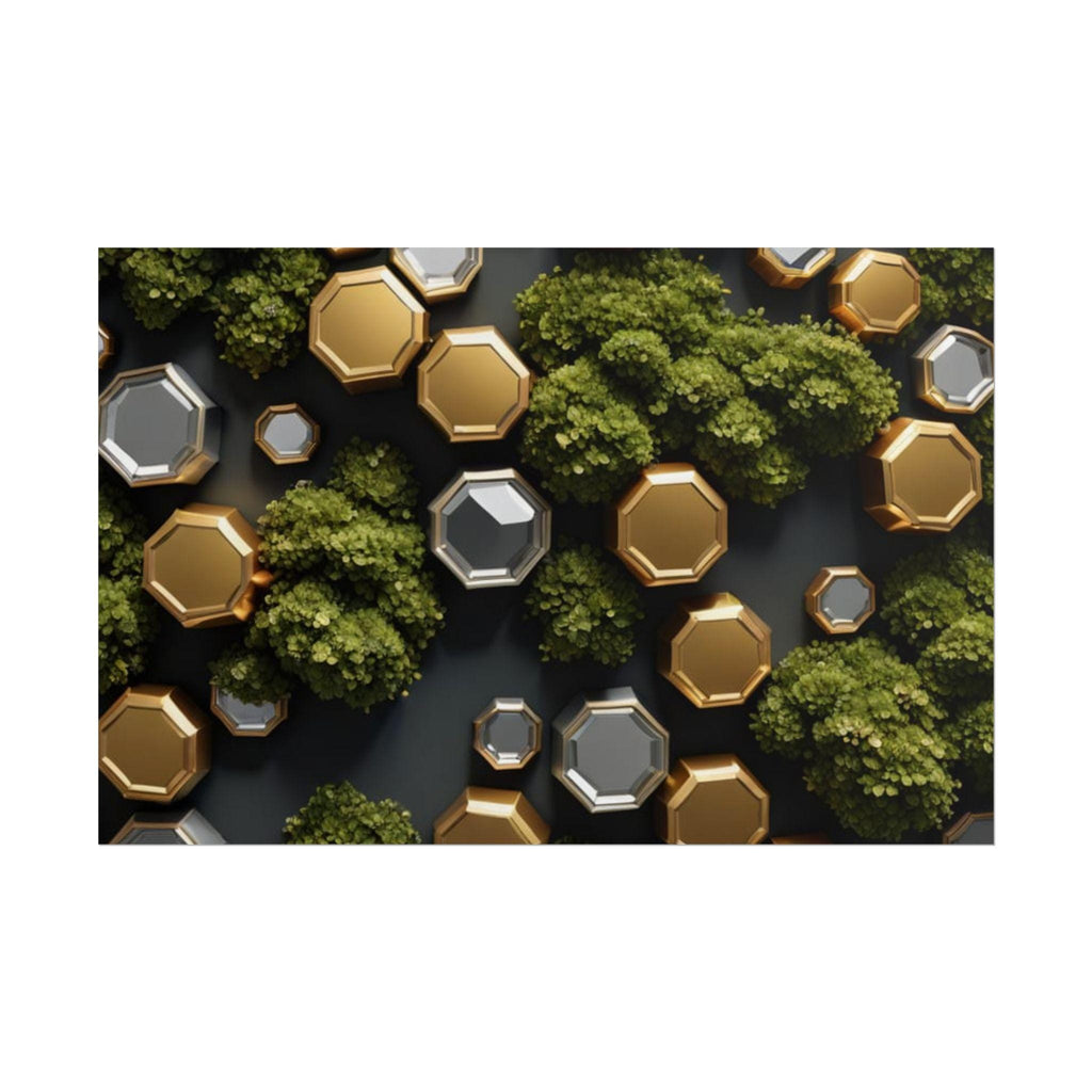 Geometric Moss Poster, Modern Giclée Wall Art