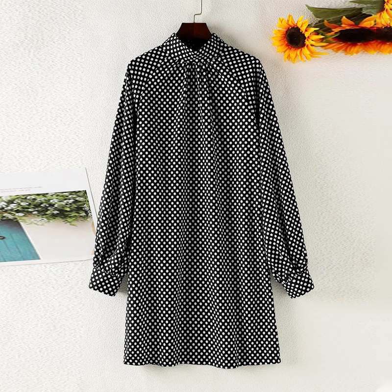 New Fashion Polka-dot Print Dresses For Spring And Autumn-AURA REGALIA 