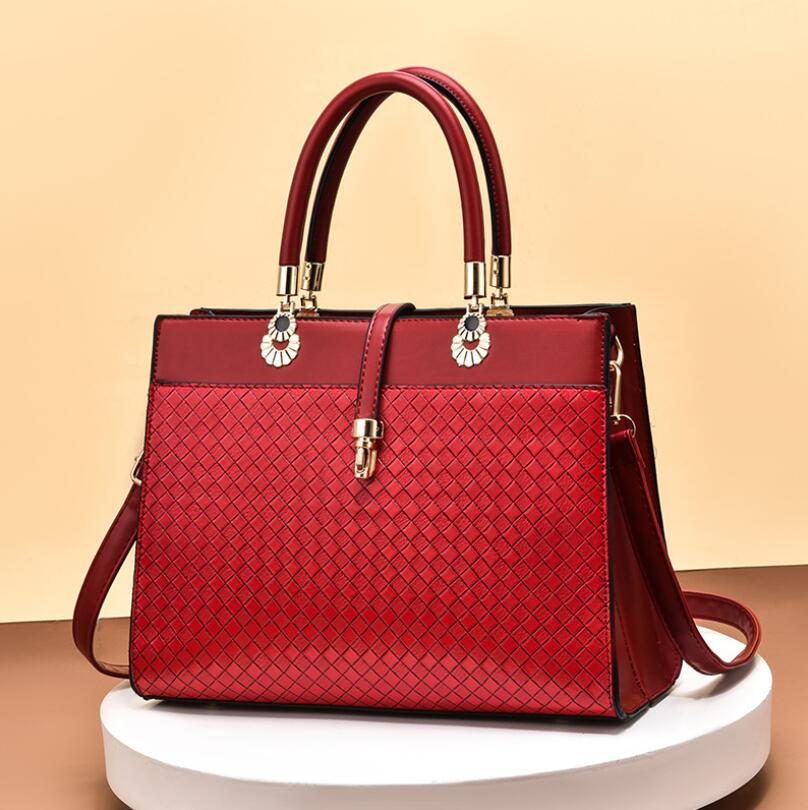 Autumn Winter High Quality Luxury Female Bag Woven Texture Ladies Large Capacity Handbag Bridal Bag Wedding Bag Womens Messenger Bag-AURA REGALIA 