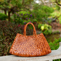 New Genune Leather Weave Hand Bags Tote Top Quality Women Basket Shopping Bags Handle Beach Hobos Handbag-AURA REGALIA 