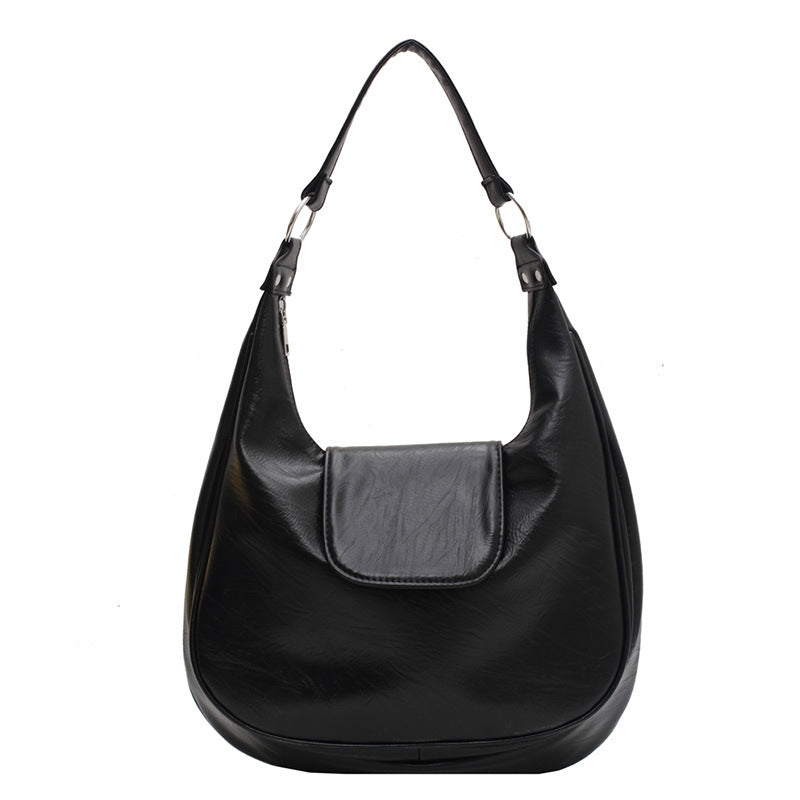 Women's Bag Texture Design Bag New Fashion Simple Retro Tote Bag ins Large Capacity One Shoulder-AURA REGALIA 