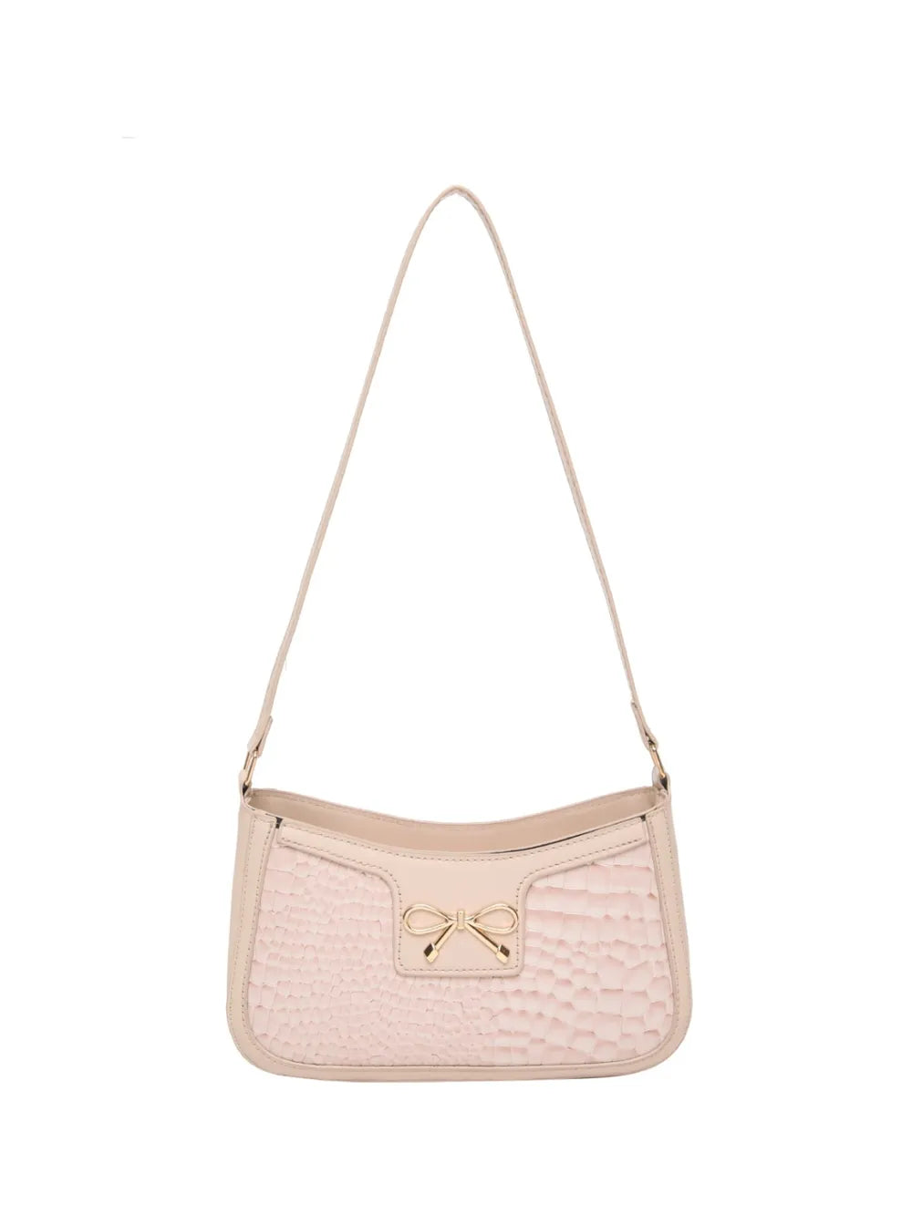 Bow PU Leather Shoulder Bag-AURA REGALIA 