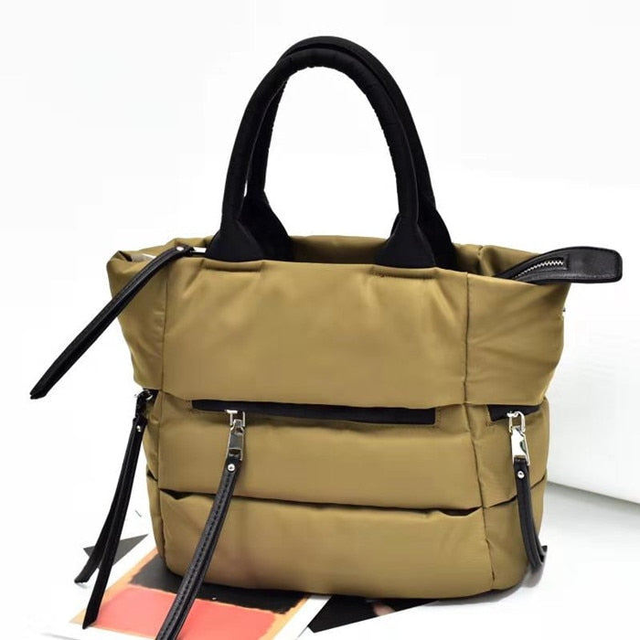 New Winter Space Cotton Handbag Women Casual Totes Bag Down Feather Padded Lady Shoulder Bag Sac A Mian Crossbody Bag-AURA REGALIA 