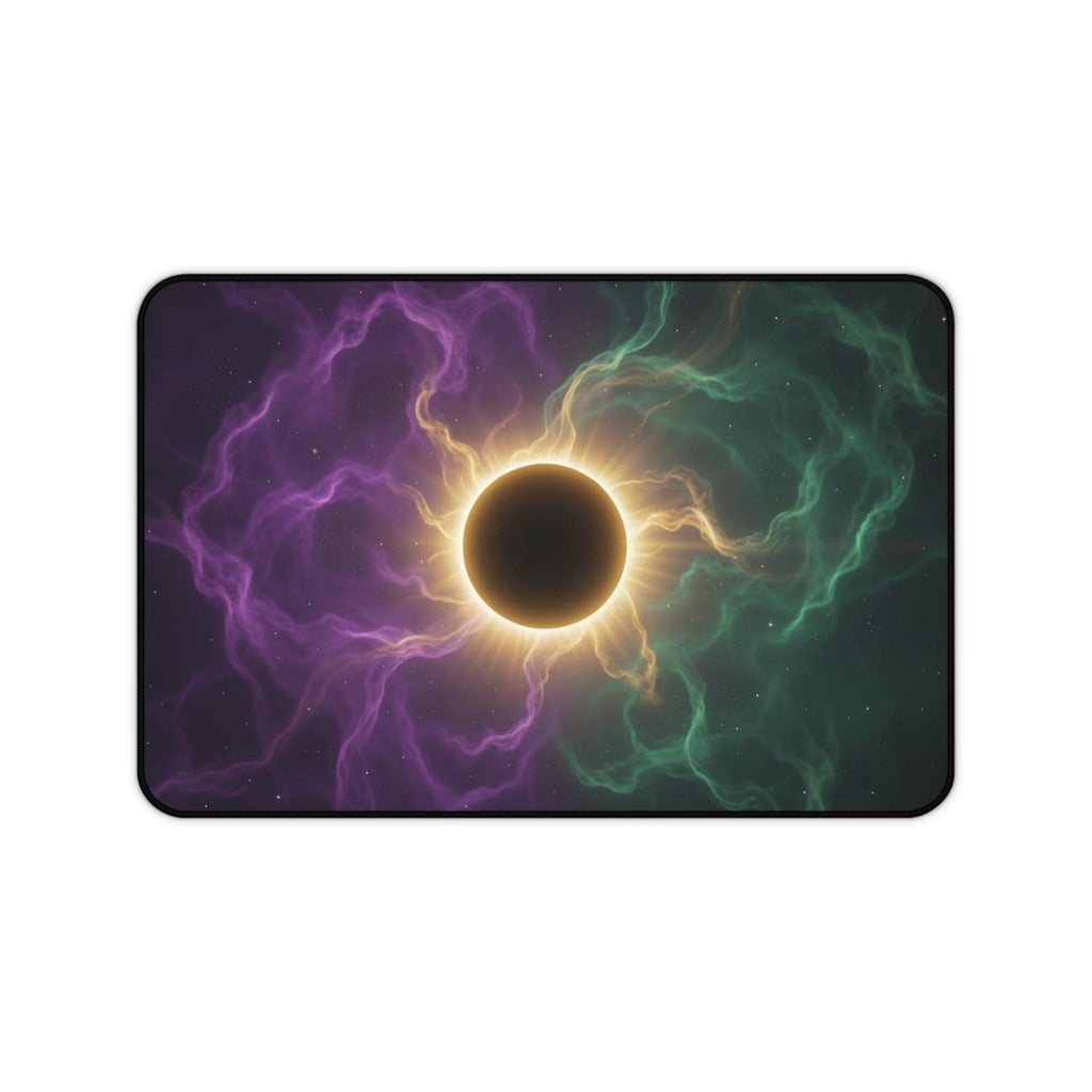 Solar Eclipse Nebula Desk Mat | Cosmic Galaxy Mousepad
