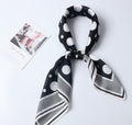 Women silk scarf square shawl hair neck dot print scarves-AURA REGALIA 