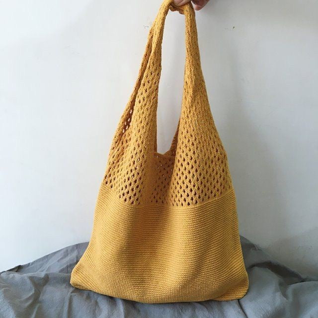 New Korean Ins Knitted Bag Fashion Retro Bag Shoulder Bag Handbag Large Capacity Tote Bag Fashion