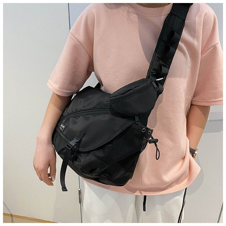 Hong Kong Style Big Bag Women's Bag New Autumn And Winter Bag Simple Student Large Capacity Couple One Shoulder Messenger Tote Bag