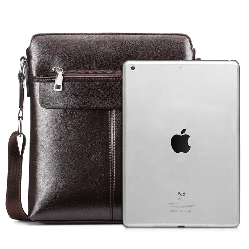 WEIXIER brand men's bag youth messenger bag zipper leather bag Ipad handbag men's shoulder bag-AURA REGALIA 