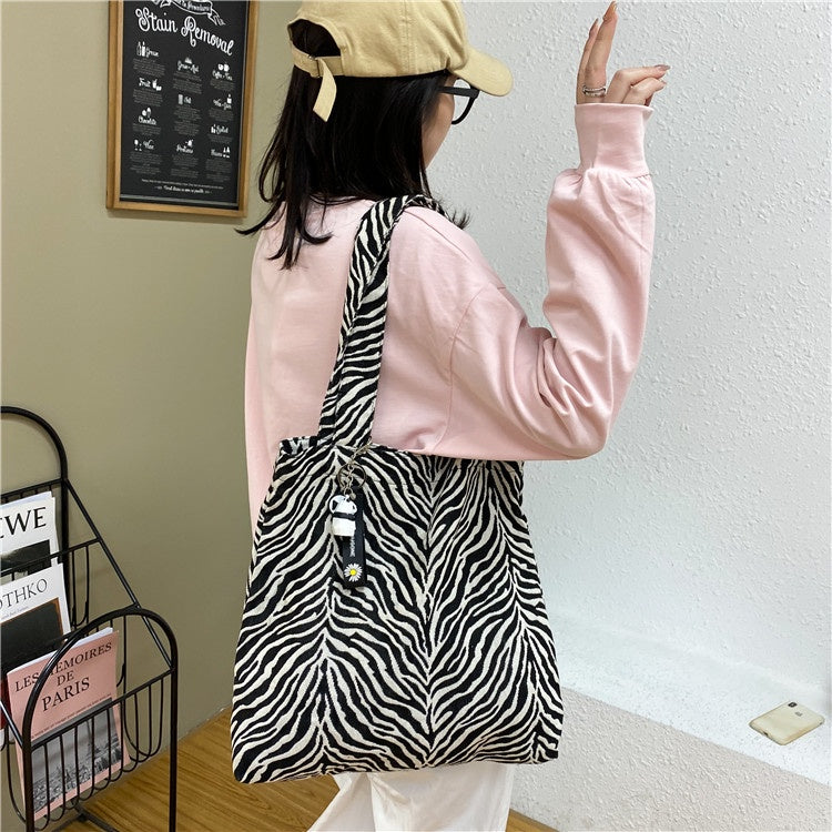 Canvas Bag Women's Autumn And Winter New Trendy Net Red Korean Version Tote Bag Fashion Large-Capacity Portable Shoulder Bag
