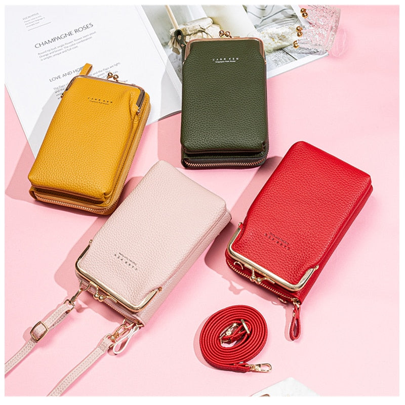 High Quality Phone Bag PU Leather Large Capacity Travel Portable Shoulder Bag Brand Ladies Crossbody Bag Fashion Messenger Bag-AURA REGALIA 