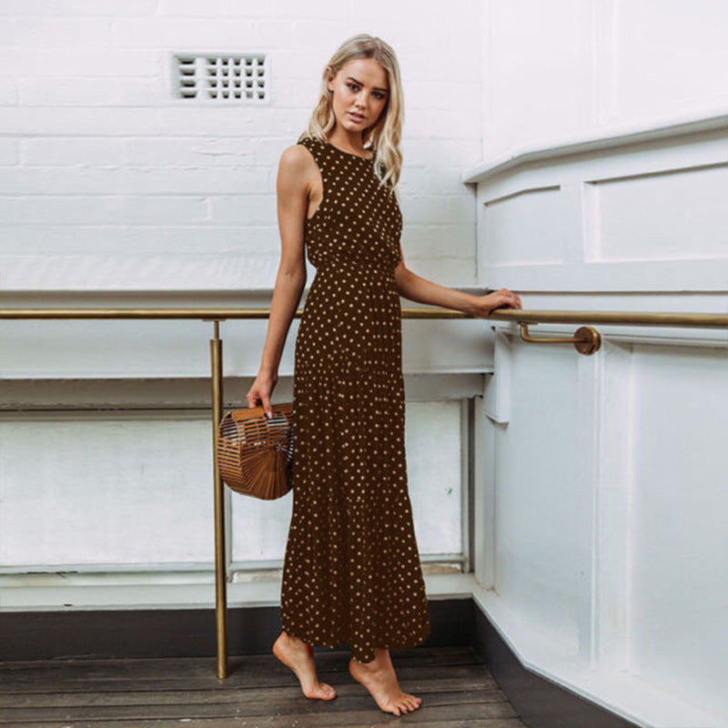 Explosion polka dot button jumpsuit-AURA REGALIA 