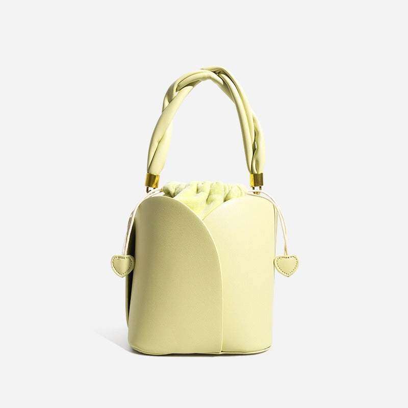 Bucket bag, petal single shoulder bag, woven feel handbag, crossbody bag for women-AURA REGALIA 