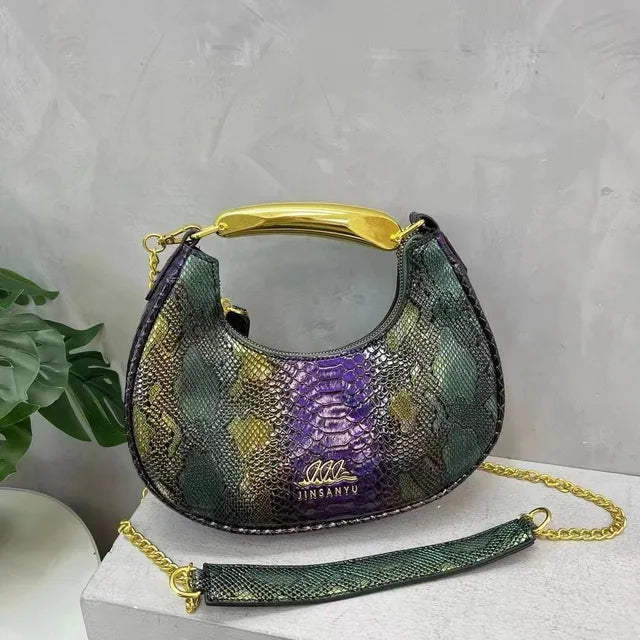 New Textured Crossbody Bag Women's Cross-border Shoulder Bag Crocodile Pattern Underarm Bag Personalized Design Bag