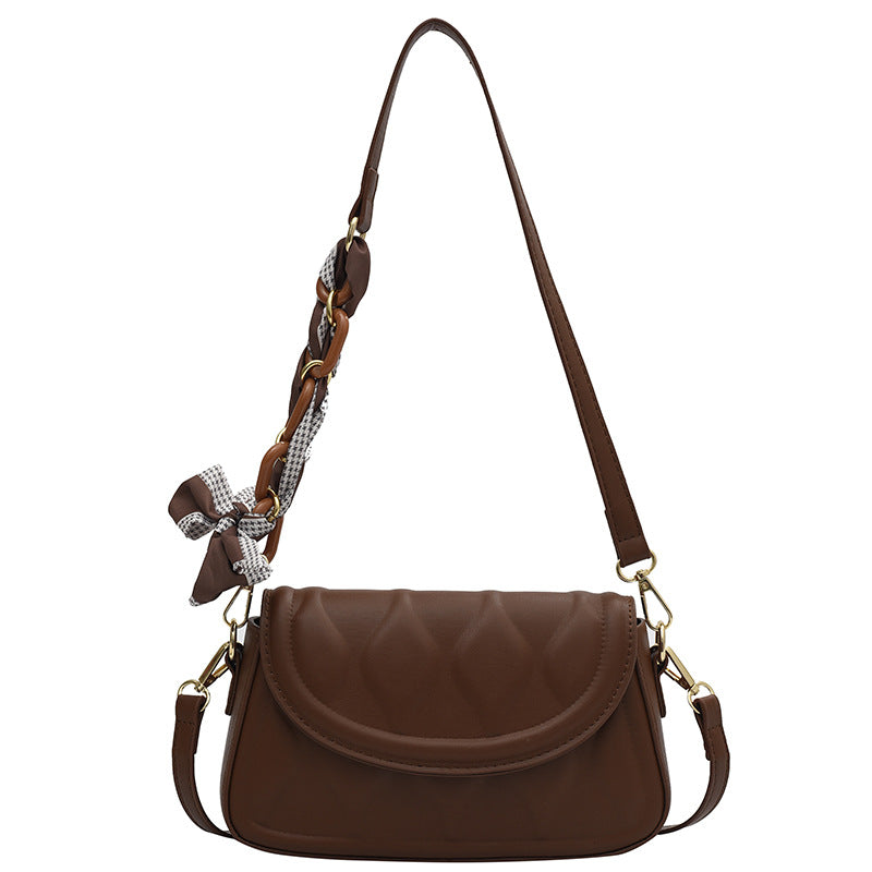 New Bag Shoulder Small Square Bag PU Texture Bag Women's Small Fresh Chain Messenger Bag Trendy Underarm Bag-AURA REGALIA 