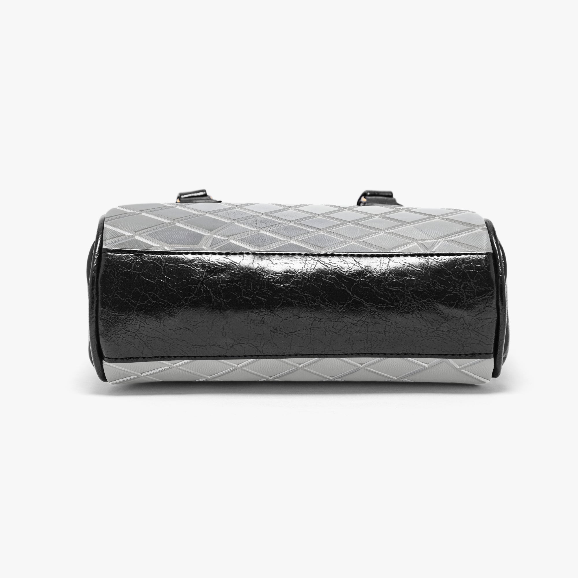 Silver Diamond Shape Casual Leather Saddle Bag | Aura Regalia-AURA REGALIA 