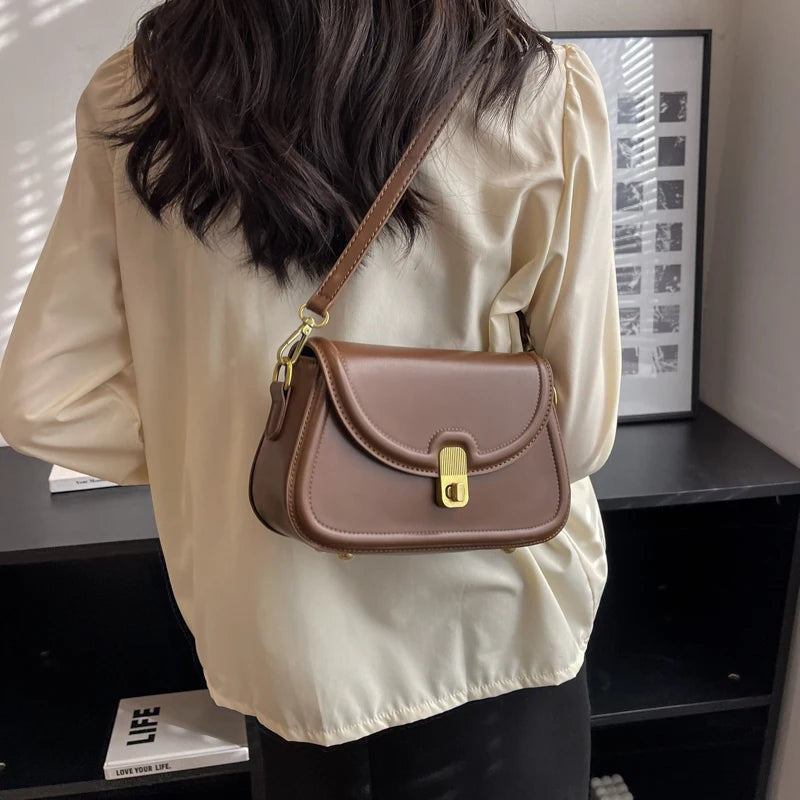 Flap Small Crossbody Bags  Leather Bag Ladies Solid Handbags and Purses