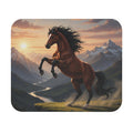 Rearing Horse Mountain Sunrise Mouse Pad | Scenic Landscape Computer Desk Mat