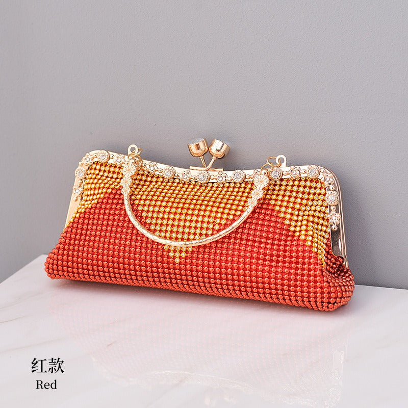 Water Diamond Dinner Bag Celebrity Handheld Bag Fashion Diagonal Straddle Bag New Versatile Evening Dress Bag Girl-AURA REGALIA 
