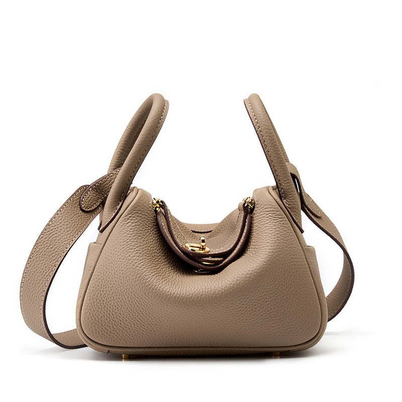 Mini genuine leather shoulder crossbody bag pillow bag versatile lindy small bag doctor bag trendy-AURA REGALIA 
