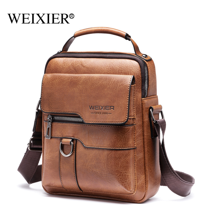 Casual Men Shoulder Bag Vintage Crossbody Bags High Quality Male Bag PU Leather Handbag Capacity Men Messenger Bags Tote Bag-AURA REGALIA 