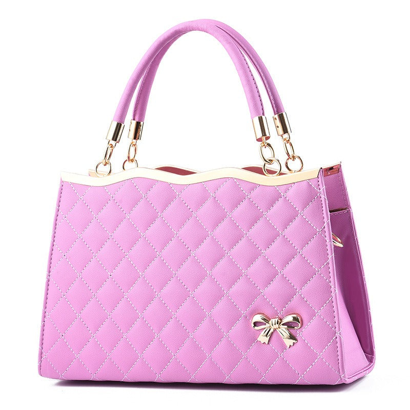 Embroidered Lingge Women's Handbag Foreign Trade Large Bag Single Shoulder Crossbody Bag
