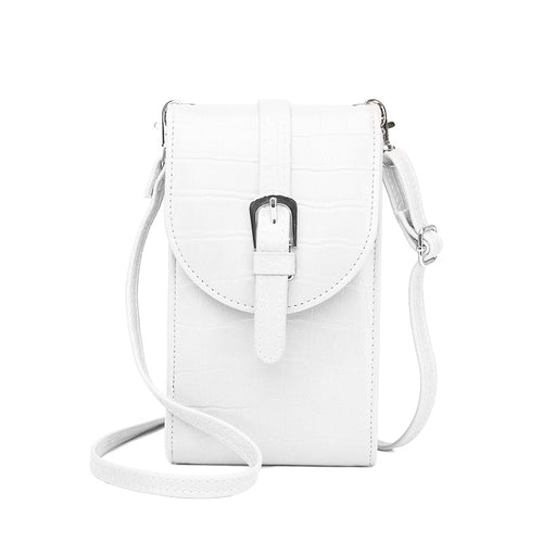 Bag Women's New Messenger Small Square Bag Belt Buckle Shoulder Bag Crocodile Pattern Mobile Phone Bag-AURA REGALIA 