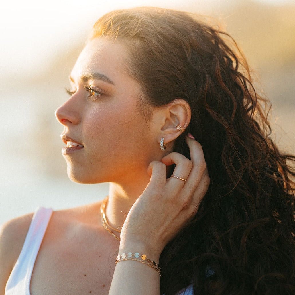 Charlotte Diamond Gold Filled Hoops-AURA REGALIA 
