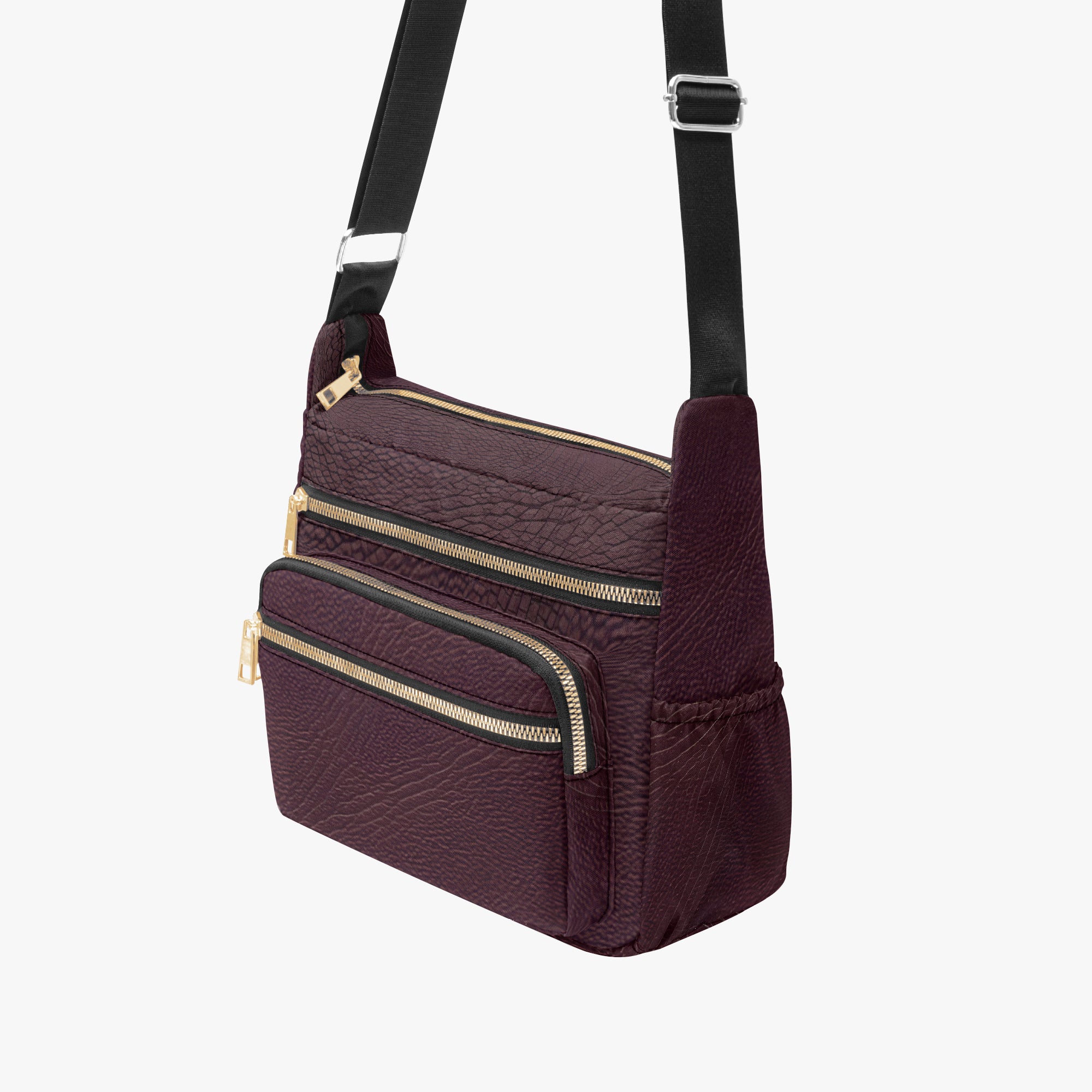 Dark Cherry Multi-pocket Crossbody Bag | Aura Regalia-AURA REGALIA 