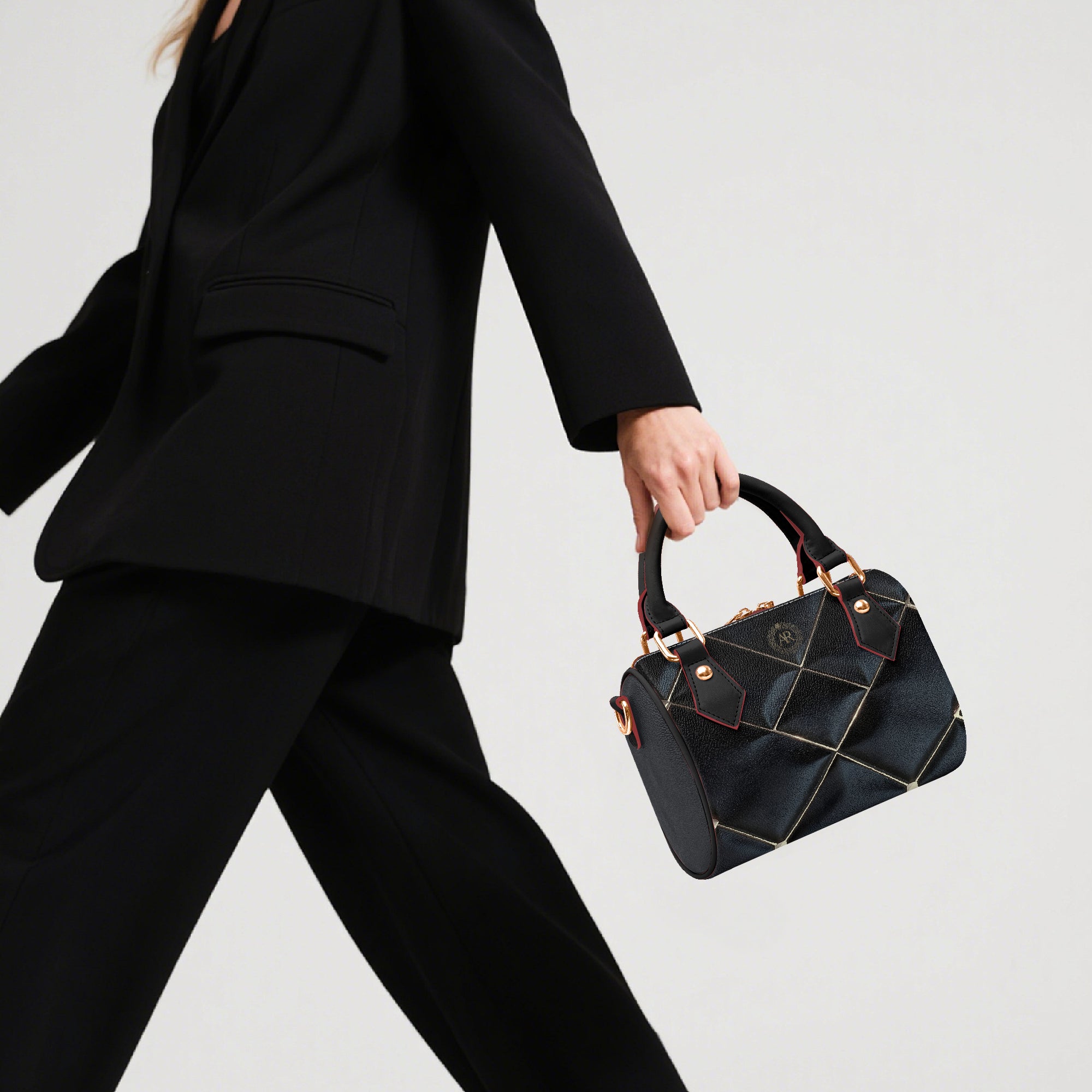 Regalia Starline Satchel – Art Deco Faux Leather Bag-AURA REGALIA 