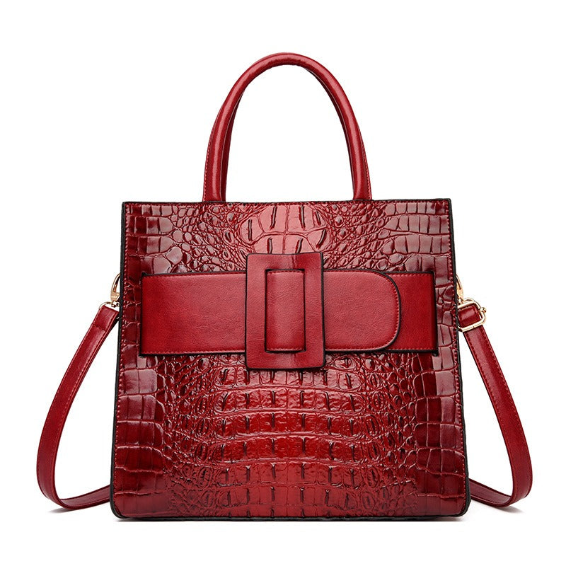 PU Women's Bag Crocodile Vintage Handbag New High end Women's Bag Single Shoulder Crossbody Tote Bag