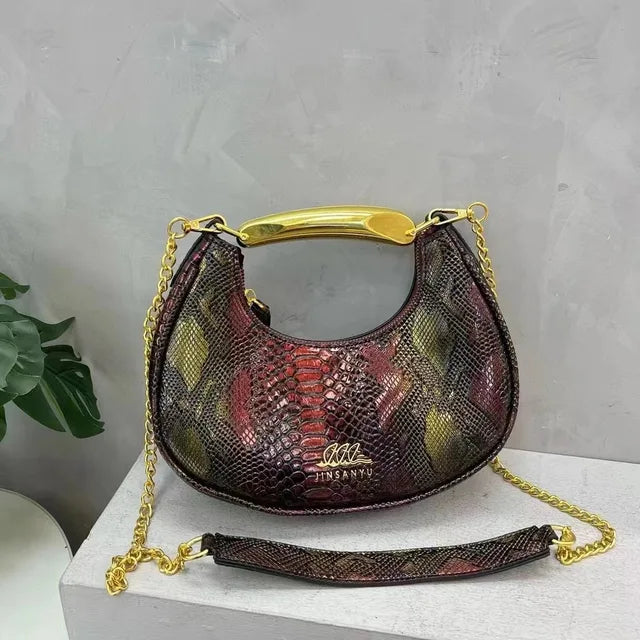New Textured Crossbody Bag Women's Cross-border Shoulder Bag Crocodile Pattern Underarm Bag Personalized Design Bag