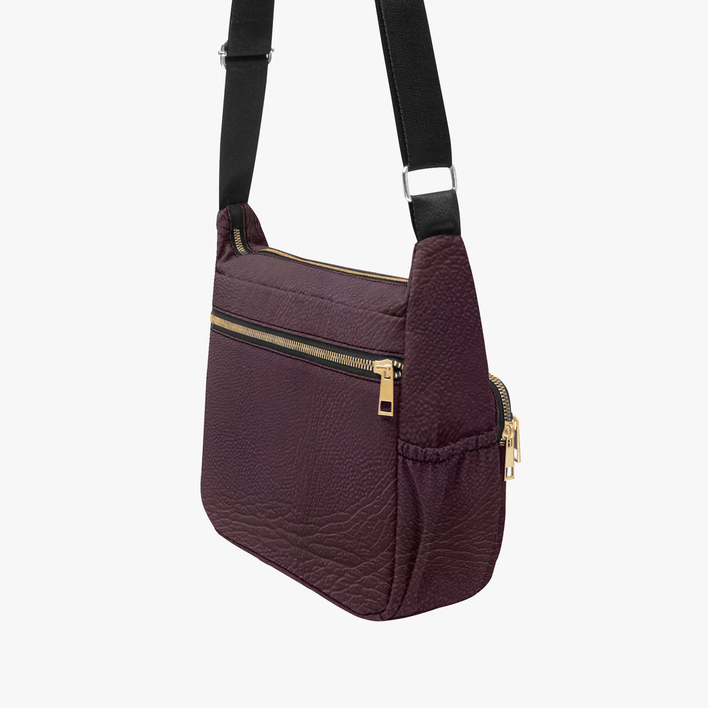 Dark Cherry Multi-pocket Crossbody Bag | Aura Regalia-AURA REGALIA 