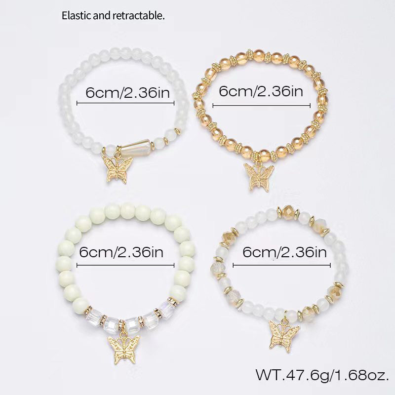 Design Sense Niche Twin Elastic Bohemian Butterfly Bracelet For Women-AURA REGALIA 