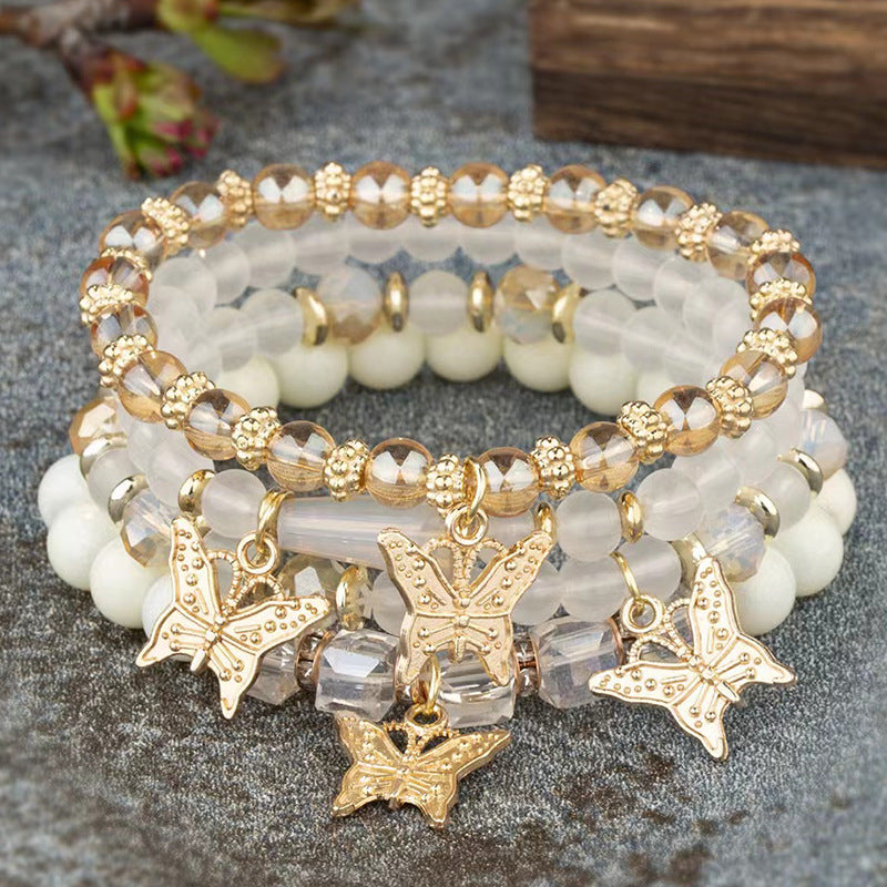 Design Sense Niche Twin Elastic Bohemian Butterfly Bracelet For Women-AURA REGALIA 