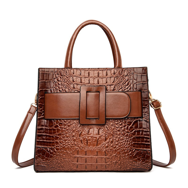 PU Women's Bag Crocodile Vintage Handbag New High end Women's Bag Single Shoulder Crossbody Tote Bag