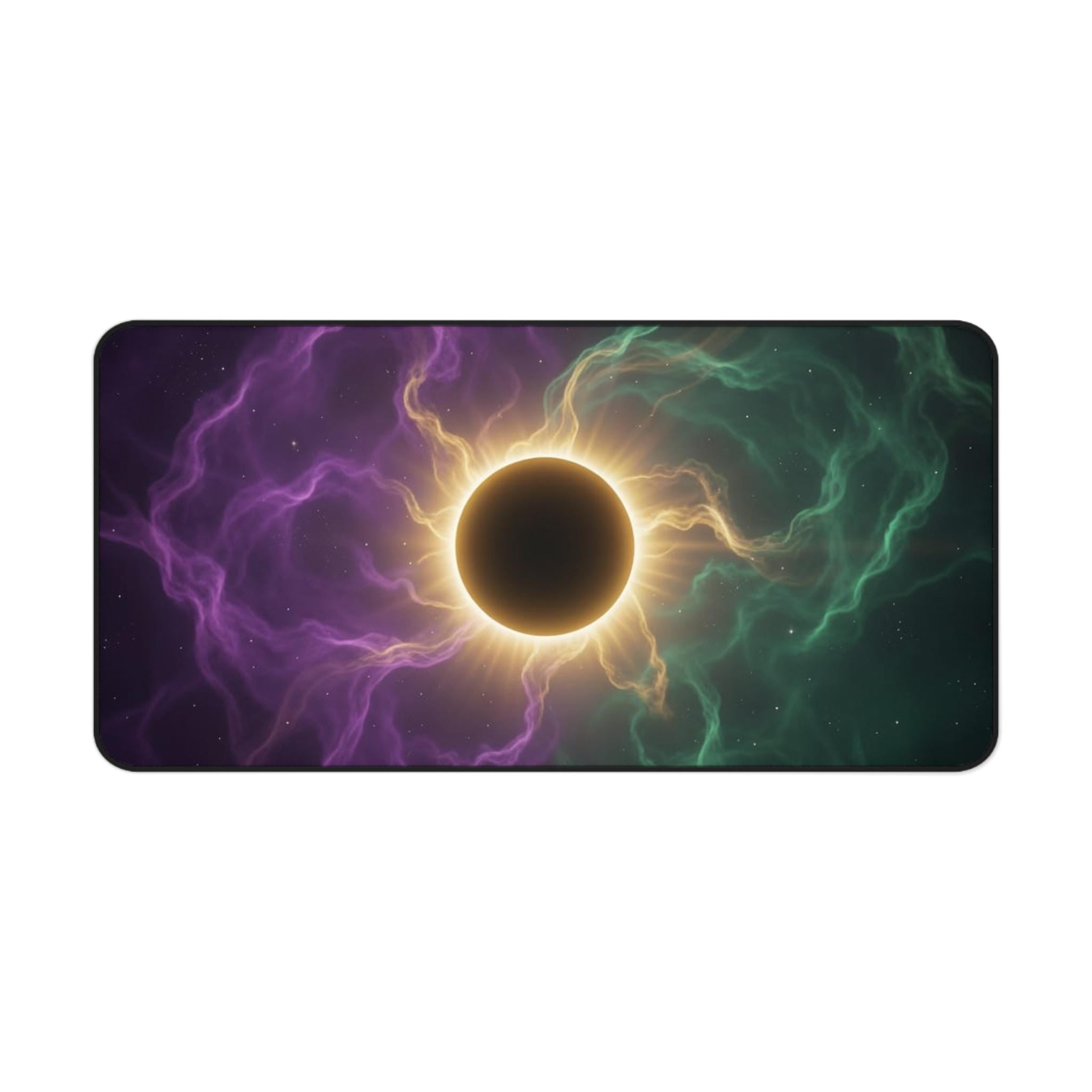 Solar Eclipse Nebula Desk Mat | Cosmic Galaxy Mousepad