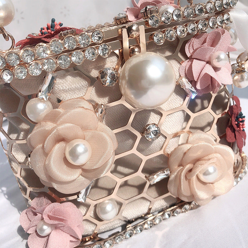 Pearl flower handbag-AURA REGALIA 