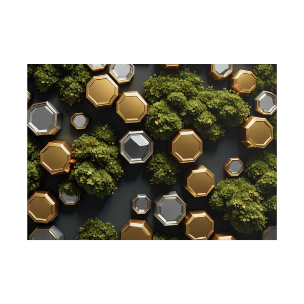 Geometric Moss Poster, Modern Giclée Wall Art
