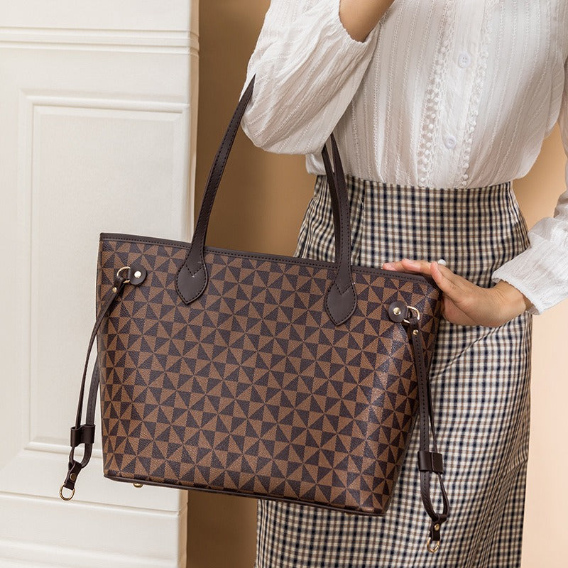 Tote Bag Windmill Pattern Handheld Shoulder Bag Large Capacity Two Piece Set Mother's Bag-AURA REGALIA 
