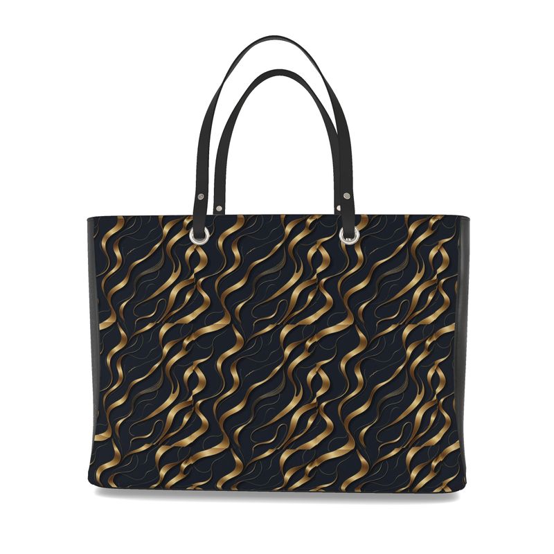 Aura Regalia: Midnight Flow Tote Handbag
