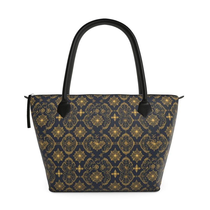 Aura Regalia: Nocturne Regal Zip Top Handbag-AURA REGALIA 