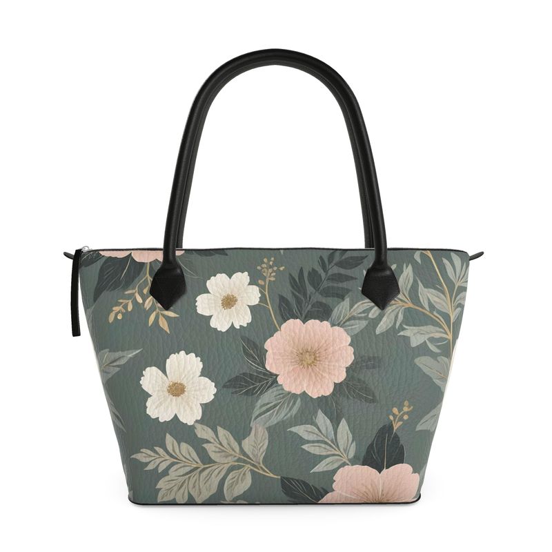 Cream Bloom Florals Tote Bag | Aura Regalia-AURA REGALIA 
