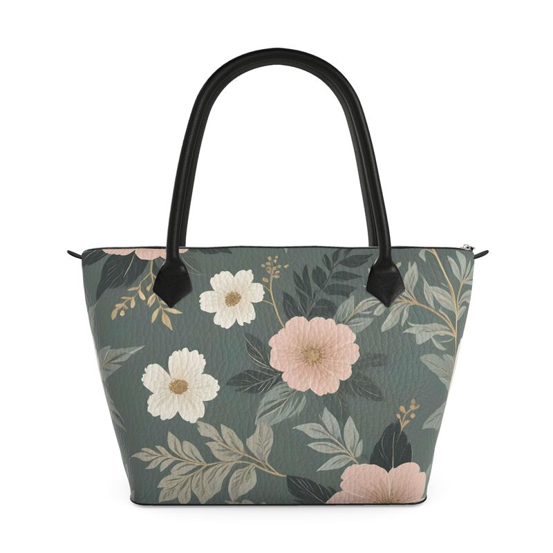 Cream Bloom Florals Tote Bag | Aura Regalia-AURA REGALIA 