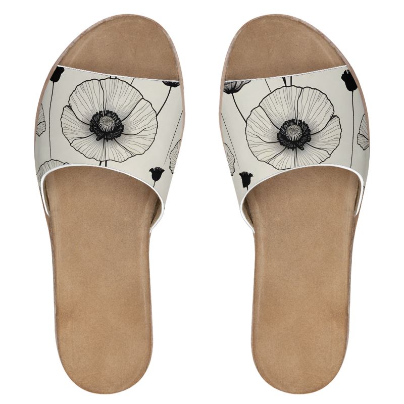 The Poppy Leather Sliders | Aura Regalia