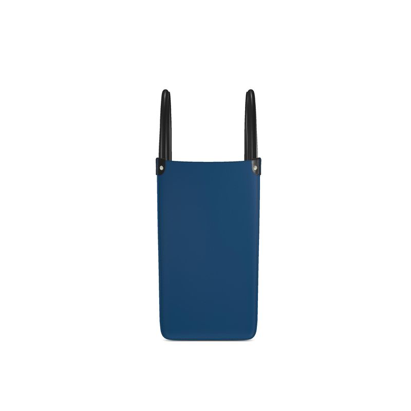 Blue Leather Shopper Bag-AURA REGALIA 