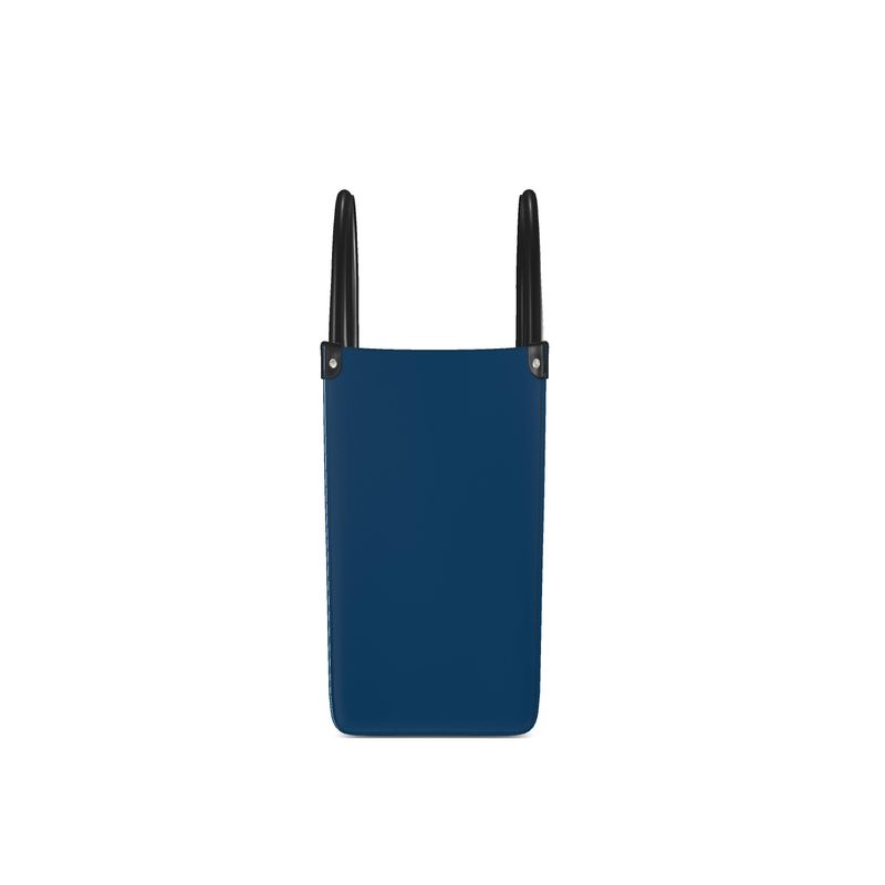 Blue Leather Shopper Bag-AURA REGALIA 
