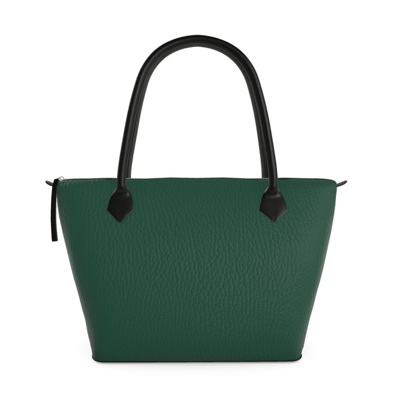 Forest Green Zip Top Handbag | Aura Regalia-AURA REGALIA 