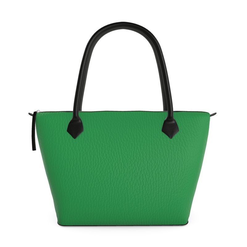 Grass Green Zip Top Handbag | Aura Regalia