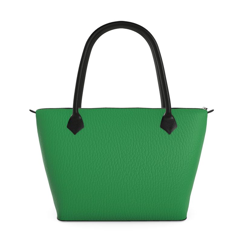 Grass Green Zip Top Handbag | Aura Regalia
